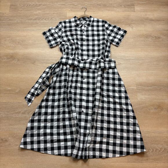 Lisa Marie Fernandez for Target Button‎ Front Shirt Dress Black Gingham WL - Picture 2 of 7